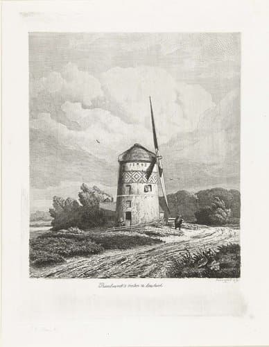 Rembrandts molen te Koukerk by Pierre Louis Dubourcq