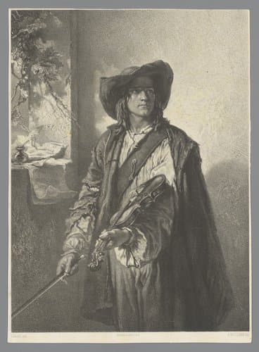 Man met viool by Adolphe Mouilleron