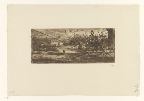 Scheepswerf by Félix Hilaire Buhot