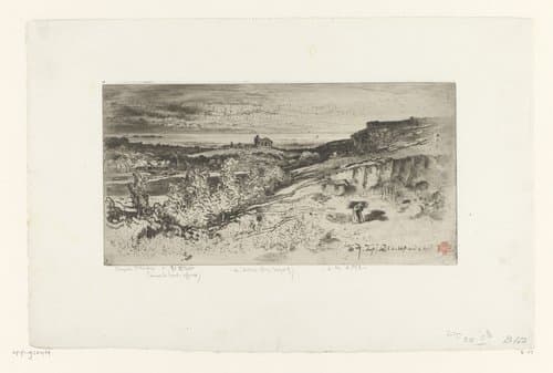 Landschap met kapel by Félix Hilaire Buhot