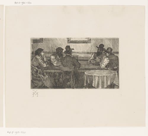 Kaartspelers aan tafel by Xavier Mellery