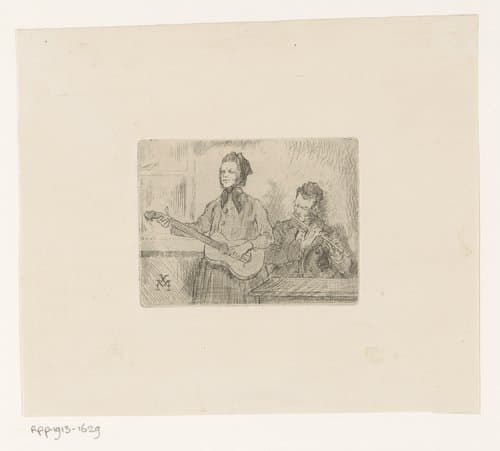Twee muzikanten by Xavier Mellery