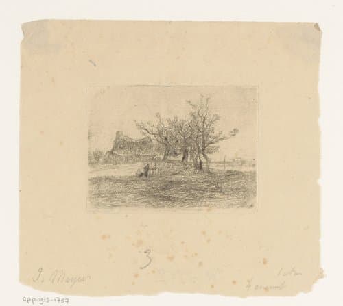 Landschap met boerderij by Isidore Meyers