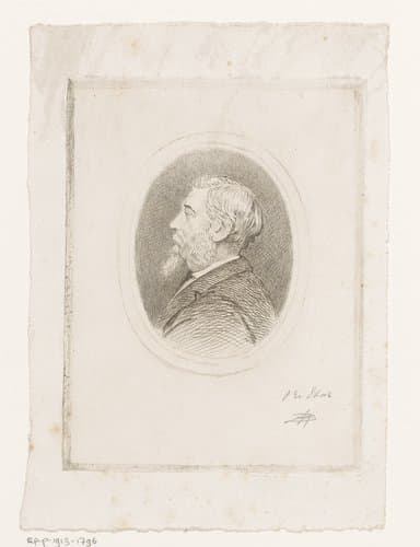 Portret van Henri Leys by Jean Baptiste Pierre Michiels