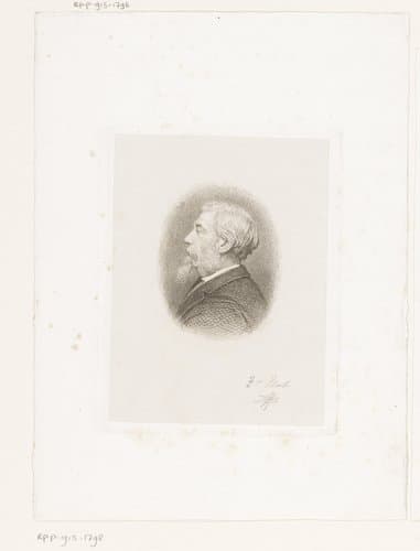 Portret van Henri Leys by Jean Baptiste Pierre Michiels