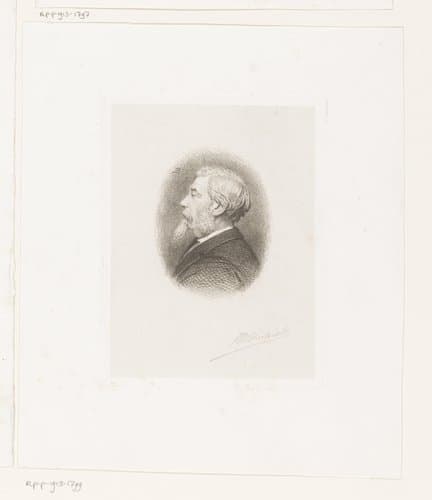 Portret van Henri Leys by Jean Baptiste Pierre Michiels