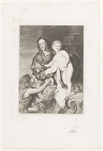 Maria met het Christuskind en de jonge Johannes de Doper by Jean Baptiste Pierre Michiels