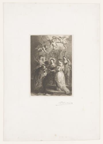 Sint-Ildefonsus ontvangt een kazuifel van Maria by Jean Baptiste Pierre Michiels