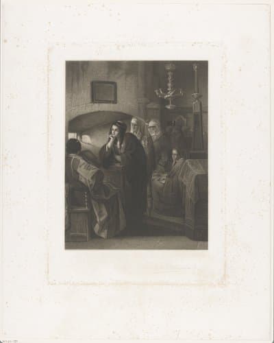 Groep vrouwen in een synagoge by Jean Baptiste Pierre Michiels