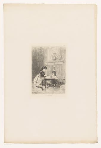 Dinerende kinderen by Adolphe Lalauze