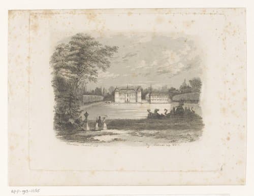 Gezicht op Château de Beloeil by Auguste Numans