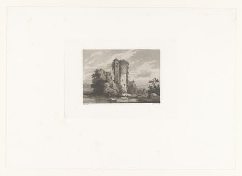 Landschap met ruïne by Auguste Numans