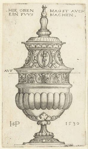 Bokaal met deksel, gedecoreerd met ovale medaillons by Hans Sebald Beham