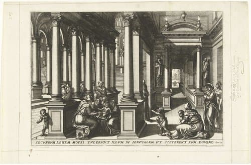 Besnijdenis van Christus in de tempel by Lucas van Doetechum