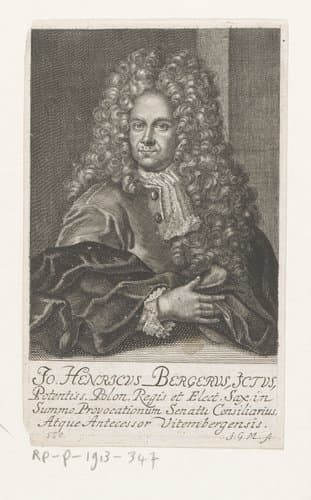 Portret van Johann Heinrich Edler von Berger by Johann Georg Mentzel