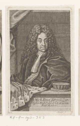 Portret van Michael Ettmüller by Johann Georg Mentzel