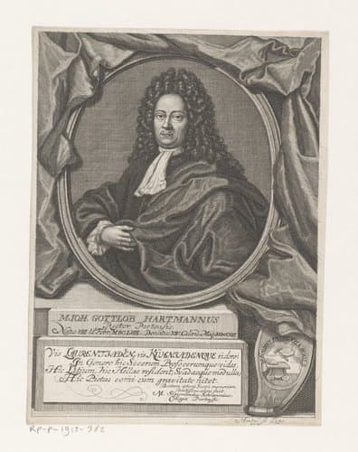 Portret van Johann Gottlob Hartmann by Johann Georg Mentzel