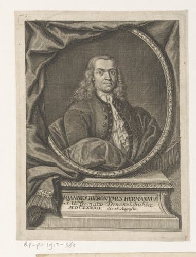 Portret van Johann Hieronymus Hermann by Johann Georg Mentzel