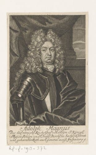 Portret van Adolph Magnus von Hoym by Johann Georg Mentzel