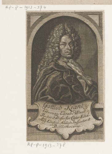 Portret van Gottlob Krantz by Martin Bernigeroth