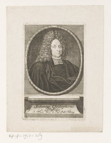 Portret van Johann Christoph Pfaff by Johann Georg Mentzel