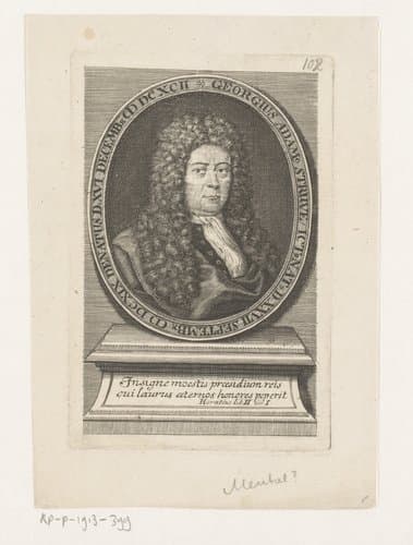 Portret van Georg Adam Struve by Johann Georg Mentzel