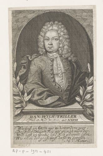 Portret van Daniel Wilhelm Triller by Johann Georg Mentzel