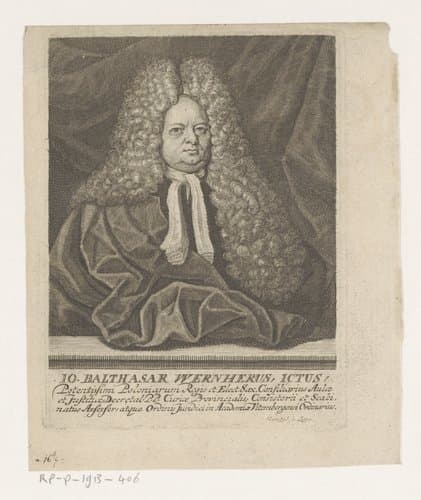 Portret van Johann Balthasar Wernher by Johann Georg Mentzel