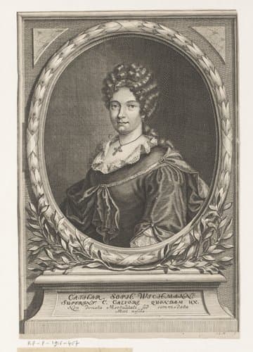 Portret van Catharina Sophia Calvör by Johann Georg Mentzel