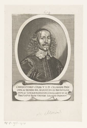 Portret van Chrysostomus Cöler by Matthäus Merian (I)