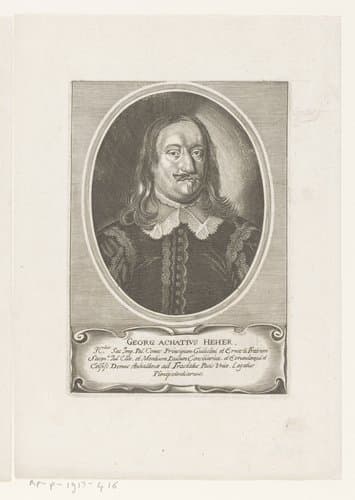 Portret van Georg Achaz Heher by Matthäus Merian (I)