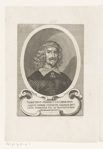 Portret van Valentinus Heider by Matthäus Merian (I)