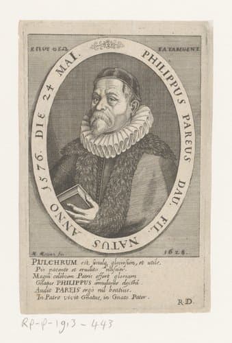Portret van Johannes Philippus Pareus by Matthäus Merian (I)