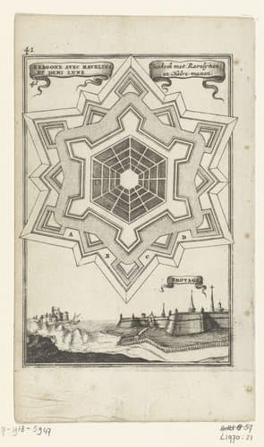 Illustratie voor 'Den Arbeid van Mars' van Allain Manesson Mallet by Romeyn de Hooghe