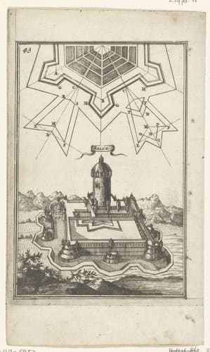 Illustratie voor 'Den Arbeid van Mars' van Allain Manesson Mallet by Romeyn de Hooghe