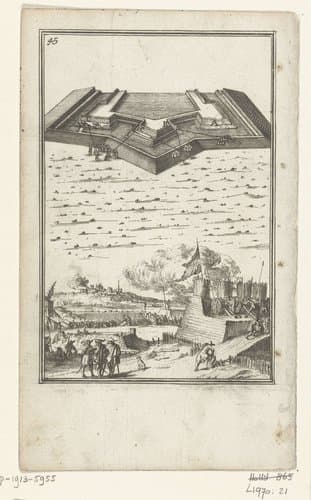 Illustratie voor 'Den Arbeid van Mars' van Allain Manesson Mallet by Romeyn de Hooghe