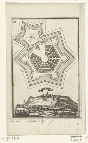 Illustratie voor 'Den Arbeid van Mars' van Allain Manesson Mallet by Romeyn de Hooghe