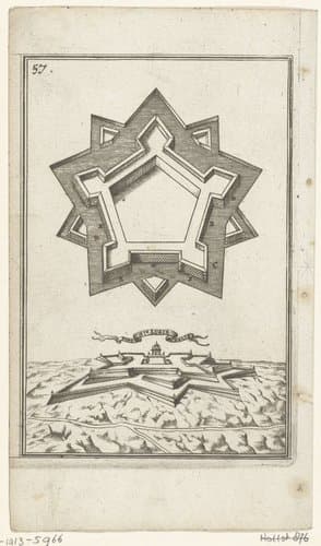 Illustratie voor 'Den Arbeid van Mars' van Allain Manesson Mallet by Romeyn de Hooghe