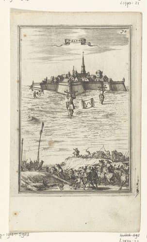 Illustratie voor 'Den Arbeid van Mars' van Allain Manesson Mallet by Romeyn de Hooghe