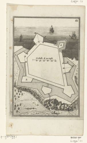 Illustratie voor 'Den Arbeid van Mars' van Allain Manesson Mallet by Romeyn de Hooghe