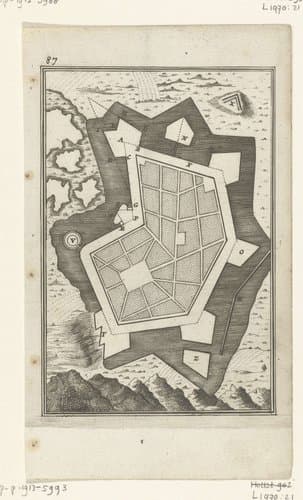 Illustratie voor 'Den Arbeid van Mars' van Allain Manesson Mallet by Romeyn de Hooghe