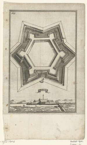 Illustratie voor 'Den Arbeid van Mars' van Allain Manesson Mallet by Romeyn de Hooghe