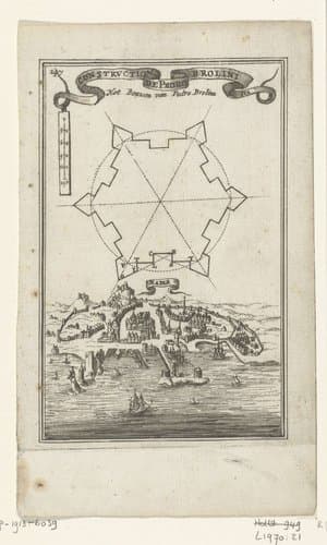 Illustratie voor 'Den Arbeid van Mars' van Allain Manesson Mallet by Romeyn de Hooghe