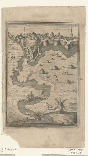 Illustratie voor 'Den Arbeid van Mars' van Allain Manesson Mallet by Romeyn de Hooghe