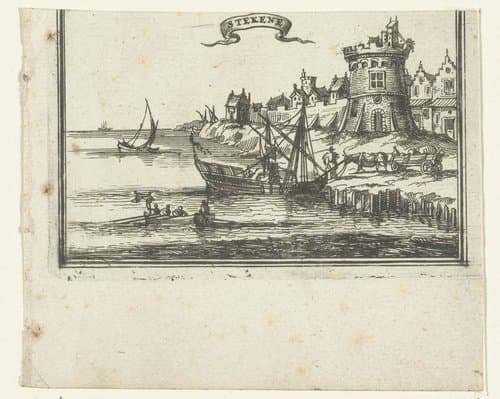 Illustratie voor 'Den Arbeid van Mars' van Allain Manesson Mallet by Romeyn de Hooghe