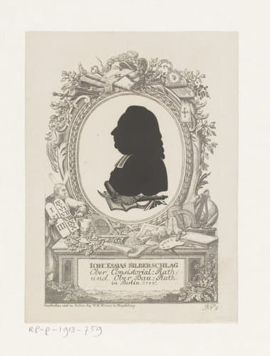 Silhouetportret van Johann Esaias Silberschlag by W.H. Mewes