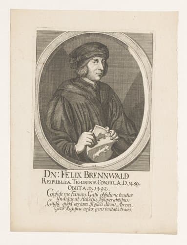 Portret van Felix Brennwald by Johannes Meyer (II)