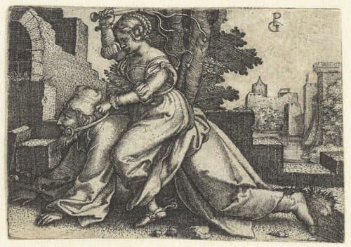 Aristoteles en Phyllis (Campaspe) by Georg Pencz