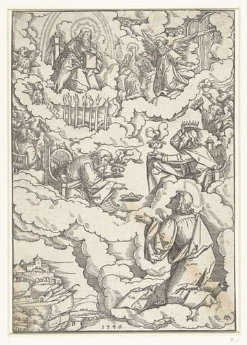 Visioen van Johannes de Evangelist met tronende God en de vierentwintig oudsten by Matthias Gerung