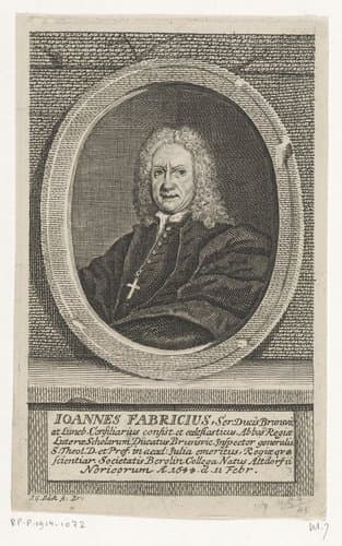 Portret van Johannes IV Fabricius by Johann Georg Beck